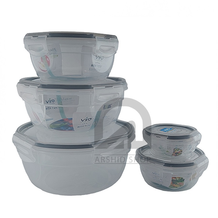 سرویس 5 تایی ظرف نگهدارنده گرد ویرو مدل 307