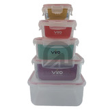 سرویس 5 تایی ظرف نگهدارنده مربع ویرو مدل 220