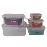 سرویس 5 تایی ظرف نگهدارنده مربع ویرو مدل 220