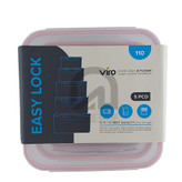 سرویس 5 تایی ظرف نگهدارنده مربع ویرو مدل 220