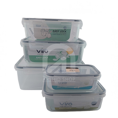 سرویس 5 تایی ظرف نگهدارنده مستطیل ویرو مدل 210