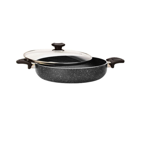 تابه دو دسته درب دار زرساب مدل ویولت سایز 24 مشکی