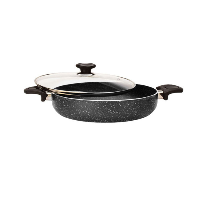 تابه دو دسته درب دار زرساب مدل ویولت سایز 24 مشکی