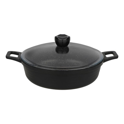 تابه دو دسته درب دار زرساب جولیانا سایز 28 مدل JL228 مشکی