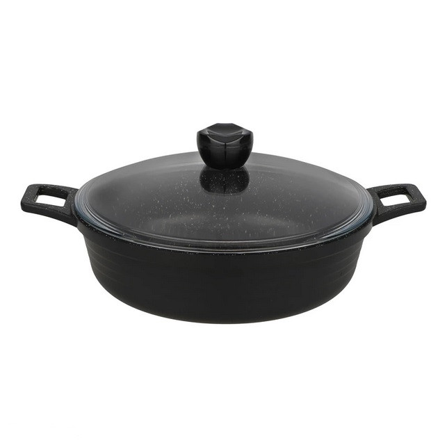 تابه دو دسته درب دار زرساب جولیانا سایز 28 مدل JL228 مشکی